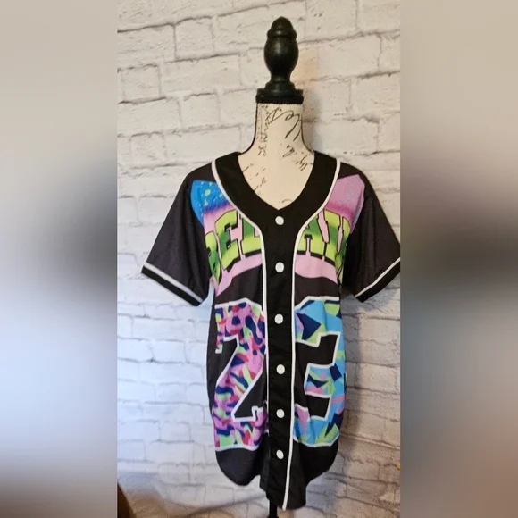 Black Multicolor Kids Jersey Mr. Bao XL - Picture 3 of 12